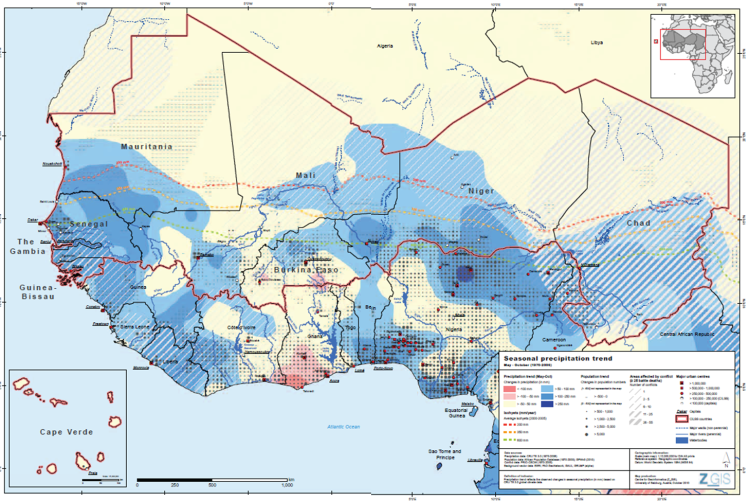 Sahel precipiation map
